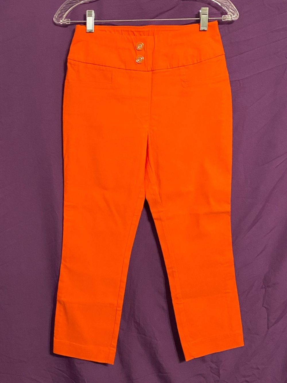 NWT New York & Company Orange Cropped Straight-Leg Pants. Size S Petite.